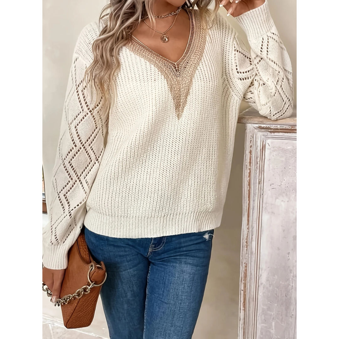 Knitted V-neck sweater