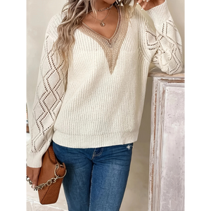 Knitted V-neck sweater