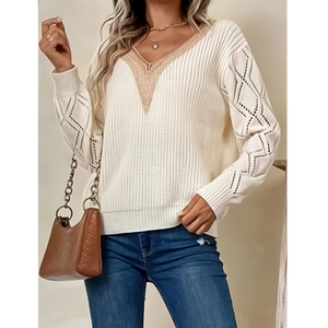 Knitted V-neck sweater