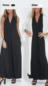 Women's 2-Piece Maxi Dress & Long Vest Set