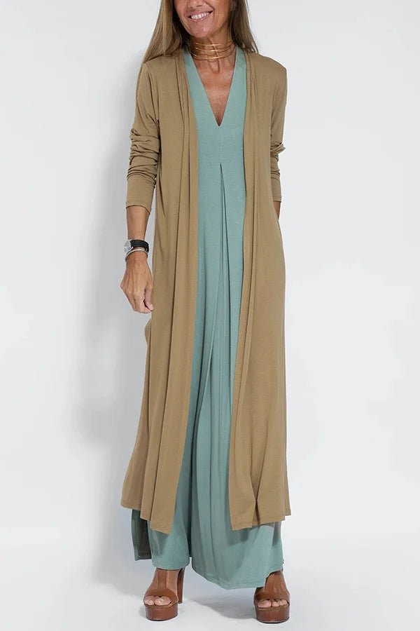 Women's 2-Piece Maxi Dress & Long Vest Set