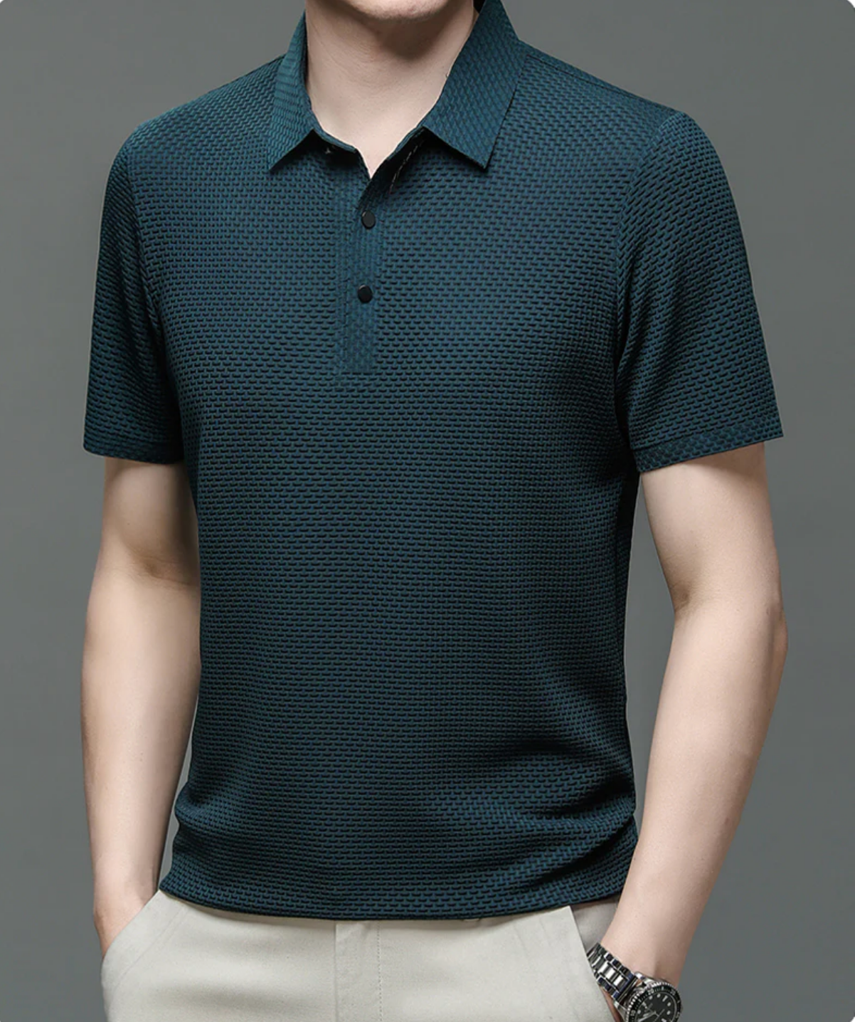 Luxury Silk Embroidered Polo Shirt