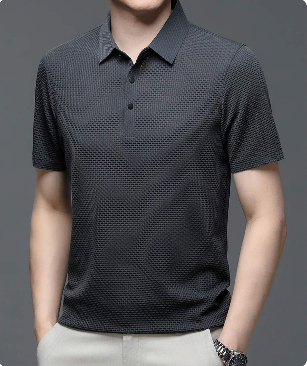 Luxury Silk Embroidered Polo Shirt