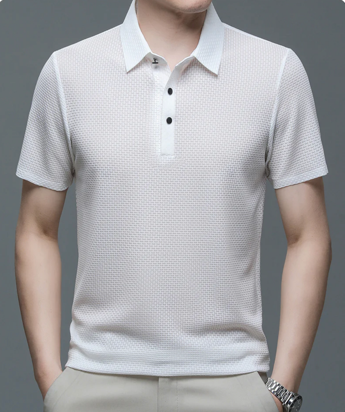 Luxury Silk Embroidered Polo Shirt