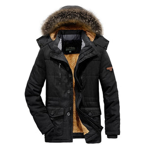 Men's Winter Parka Jacket with Faux Fur Lining