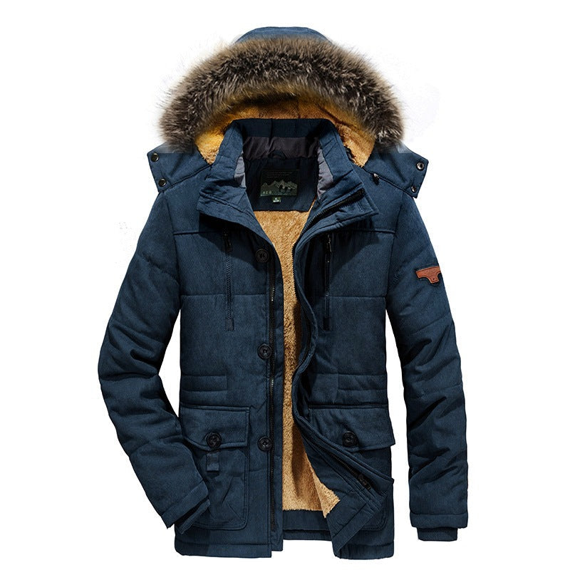 Men's Winter Parka Jacket with Faux Fur Lining