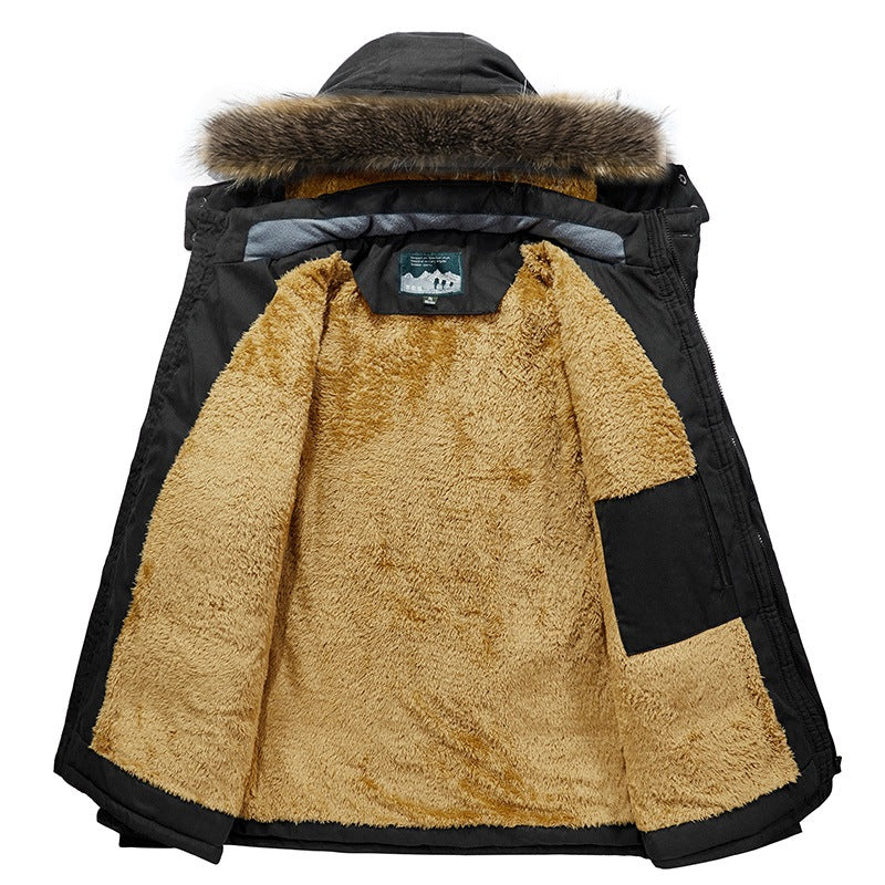 Men's Winter Parka Jacket with Faux Fur Lining