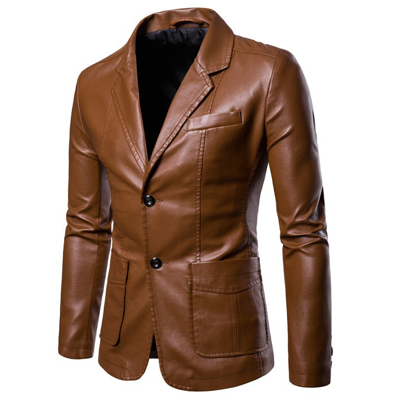 Men's Leather Look Classic Jacket