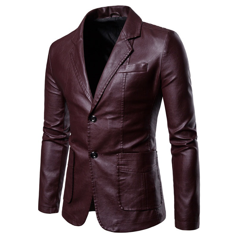 Men's Leather Look Classic Jacket