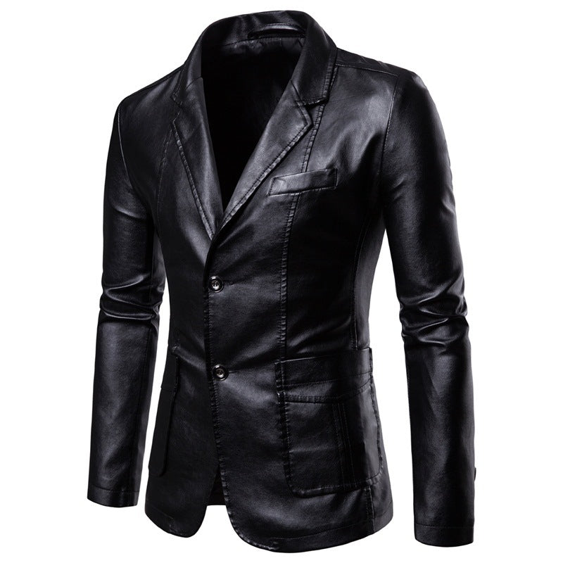 Men's Leather Look Classic Jacket